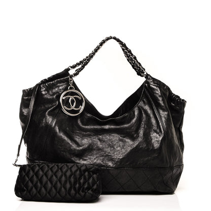 Chanel Distressed Caviar XL Coco Cabas Black 3 of 8