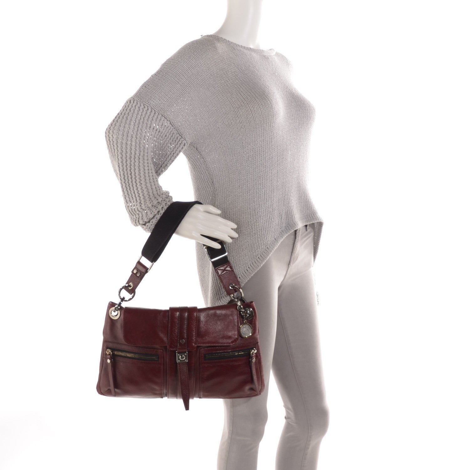 Lanvin Large Shoulder Bag Plum 2 of 6