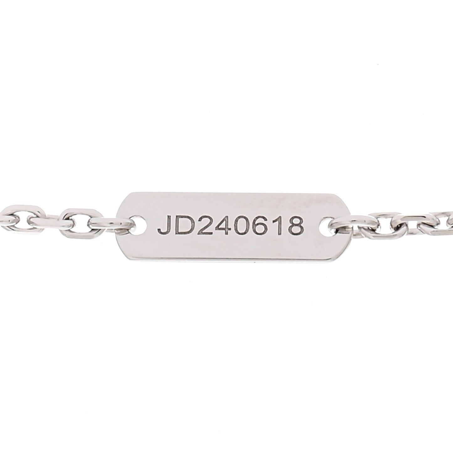 18K White Gold Diamond Vintage Alhambra Pendant Necklace