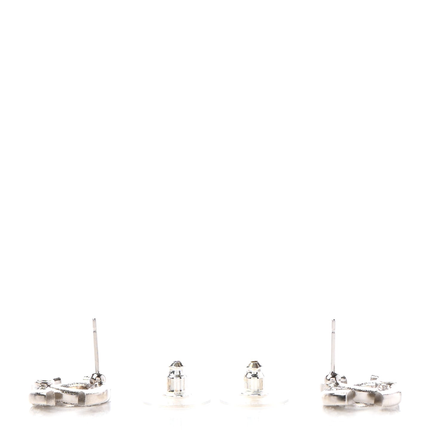 Crystal CC Earrings Silver