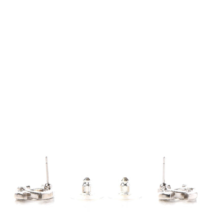 Chanel Crystal CC Earrings Silver 3 of 4