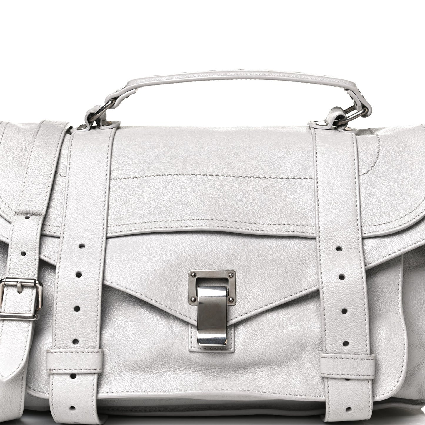 Lambskin Medium PS1 Satchel Pale Steel