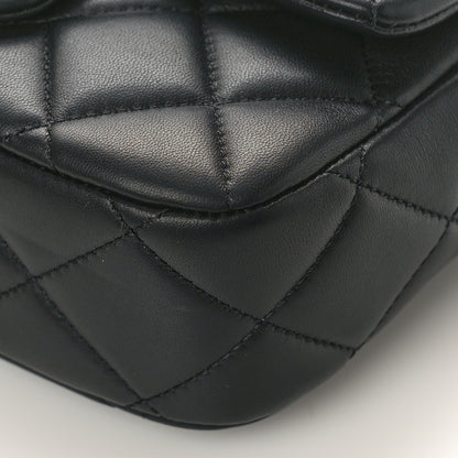 Chanel Lambskin Enamel Pearl Quilted Mini Charm Me Square Flap Black 9 of 9