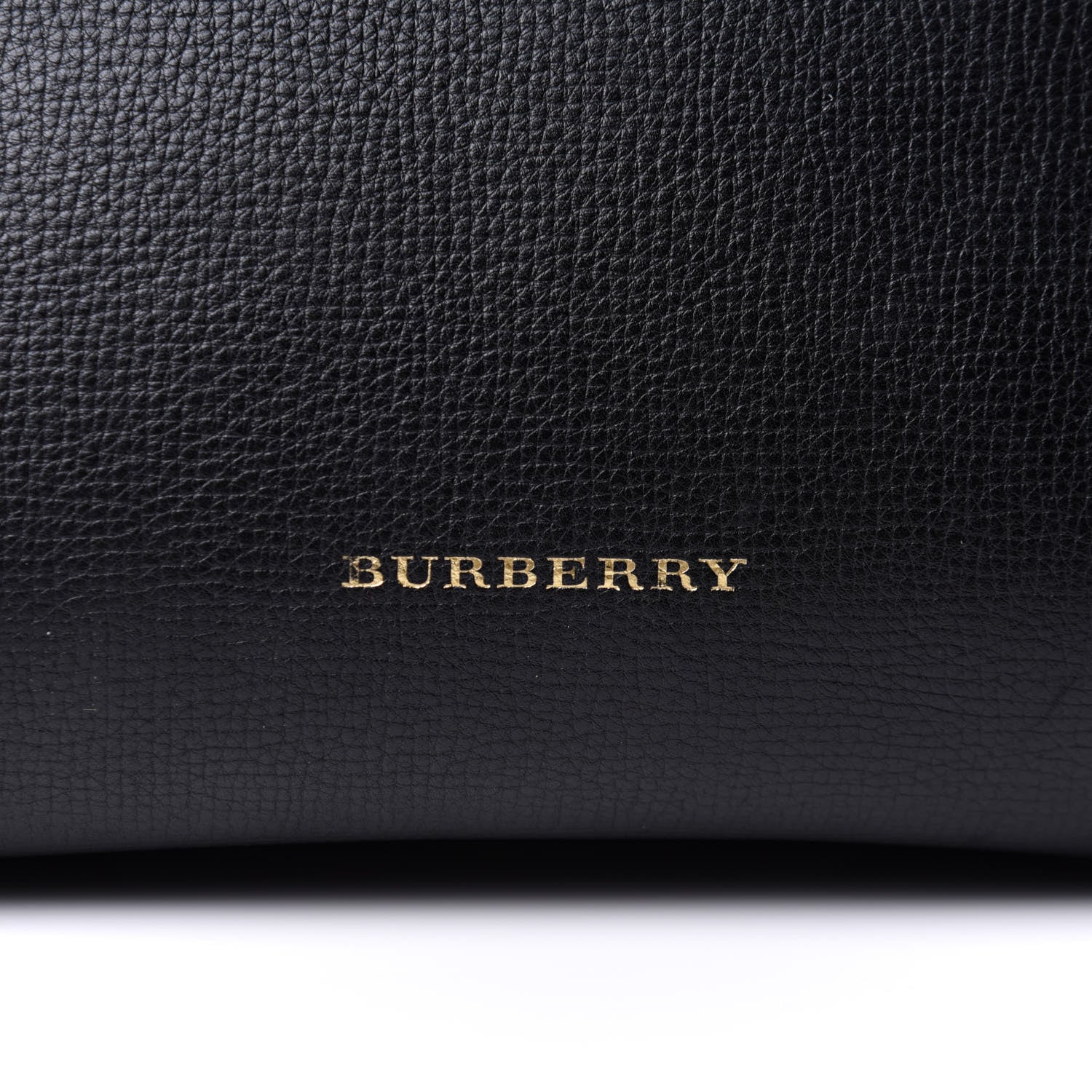 Burberry Grainy Calfskin House Check Medium Banner Tote Black 14 of 14