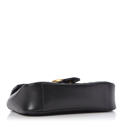 Gucci Calfskin Matelasse Mini GG Marmont Shoulder Bag Black 4 of 9
