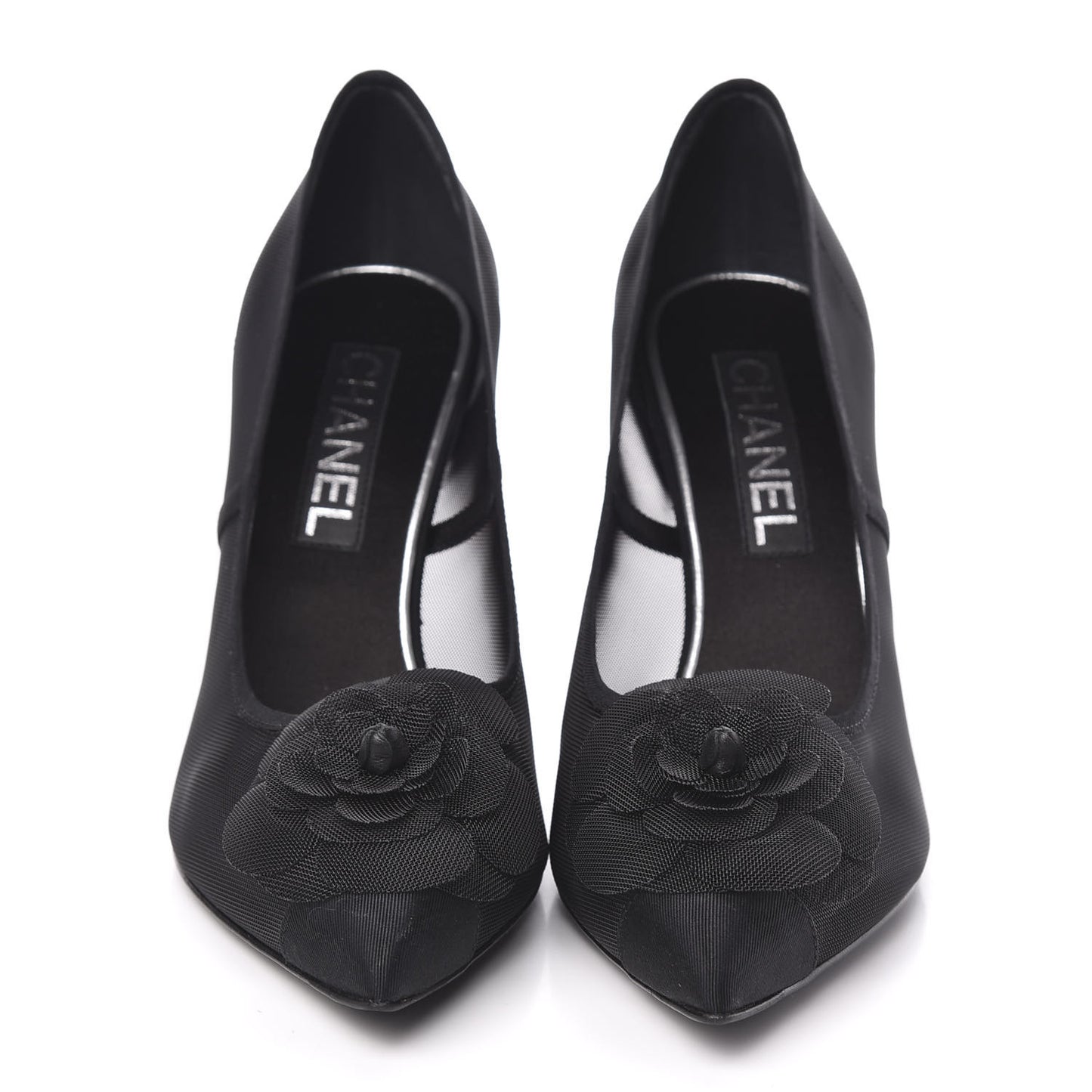 Mesh Camellia Pumps 39.5 Black