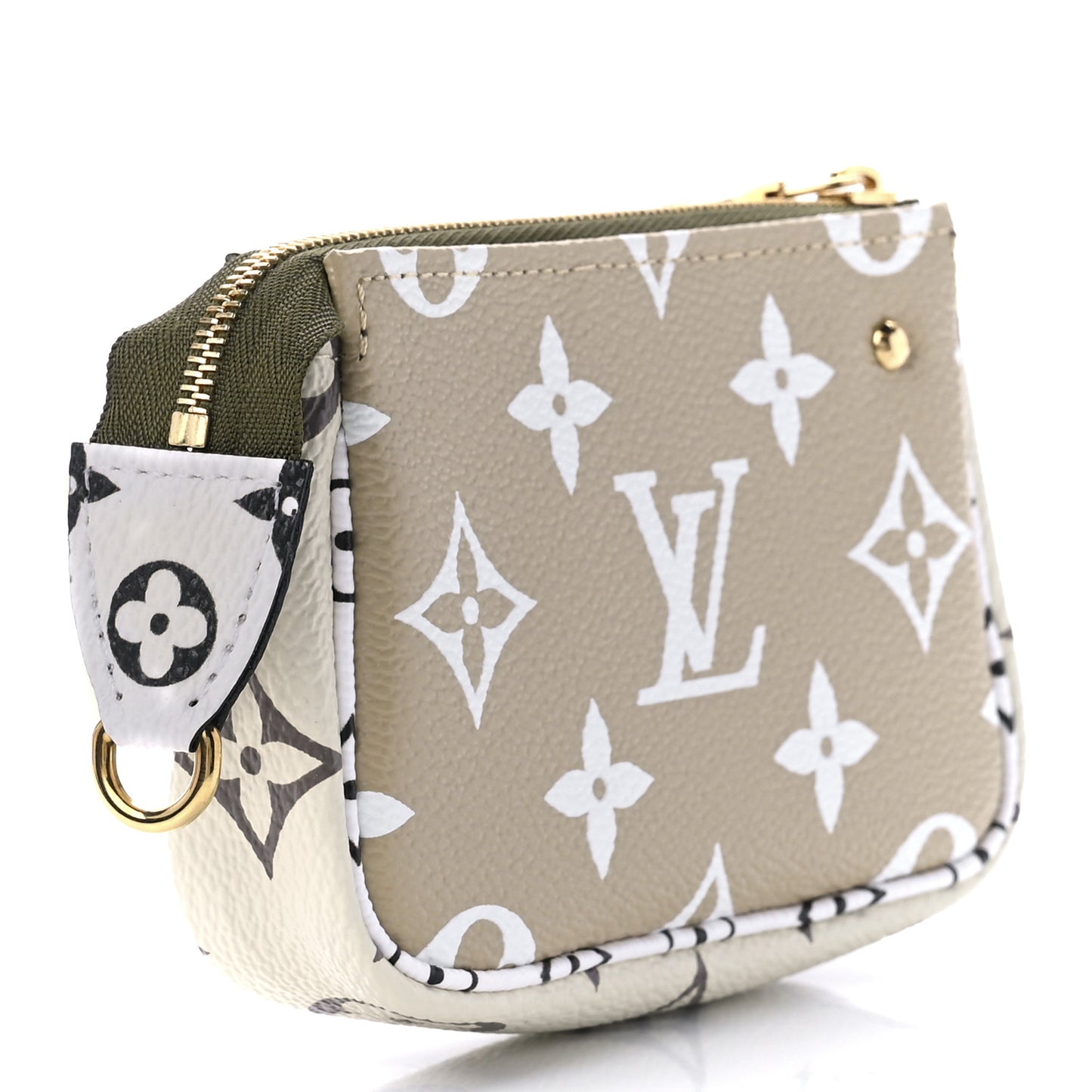 Monogram Giant Micro Pochette Accessories Kaki White