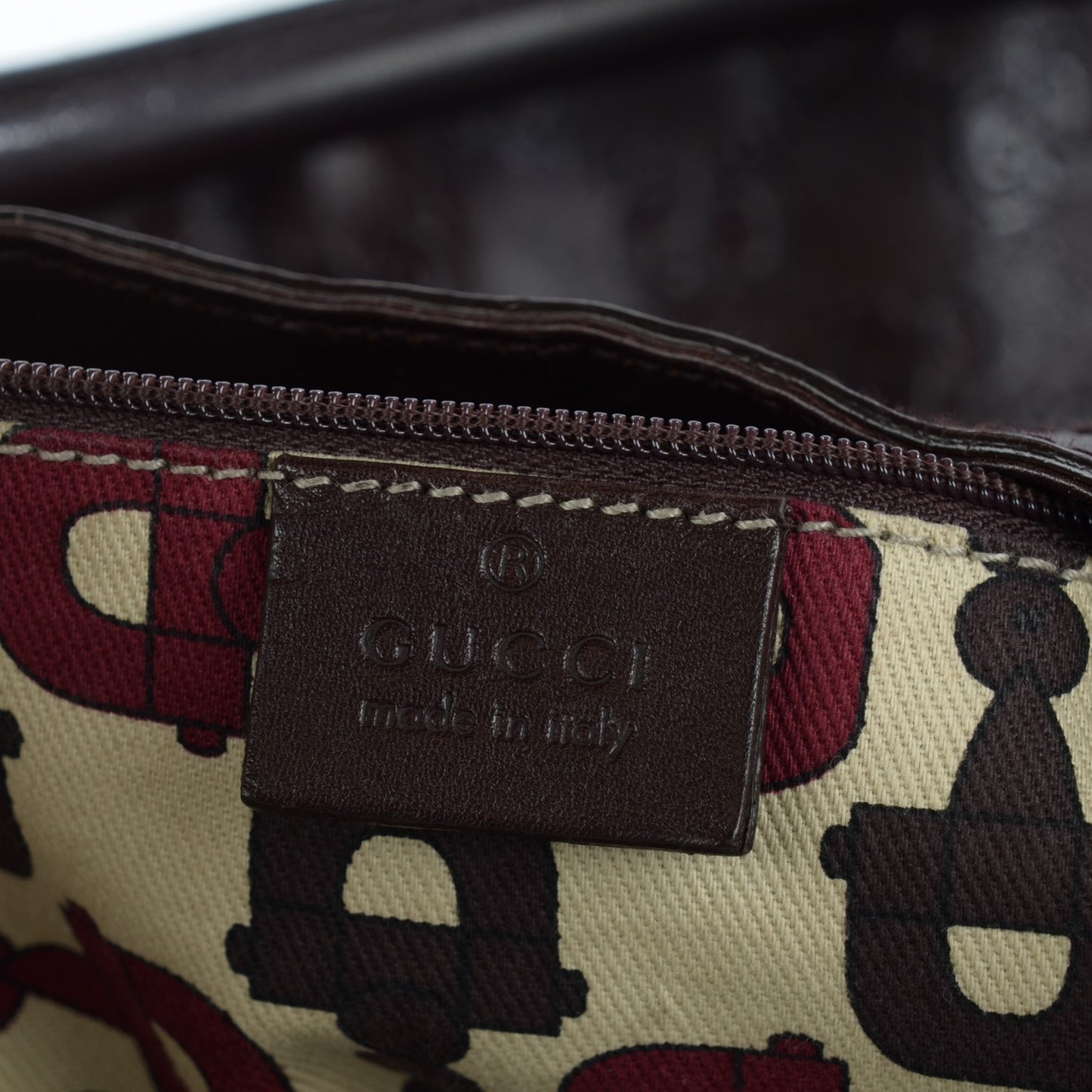 Guccissima Large D Gold Shoulder Bag Chocolate