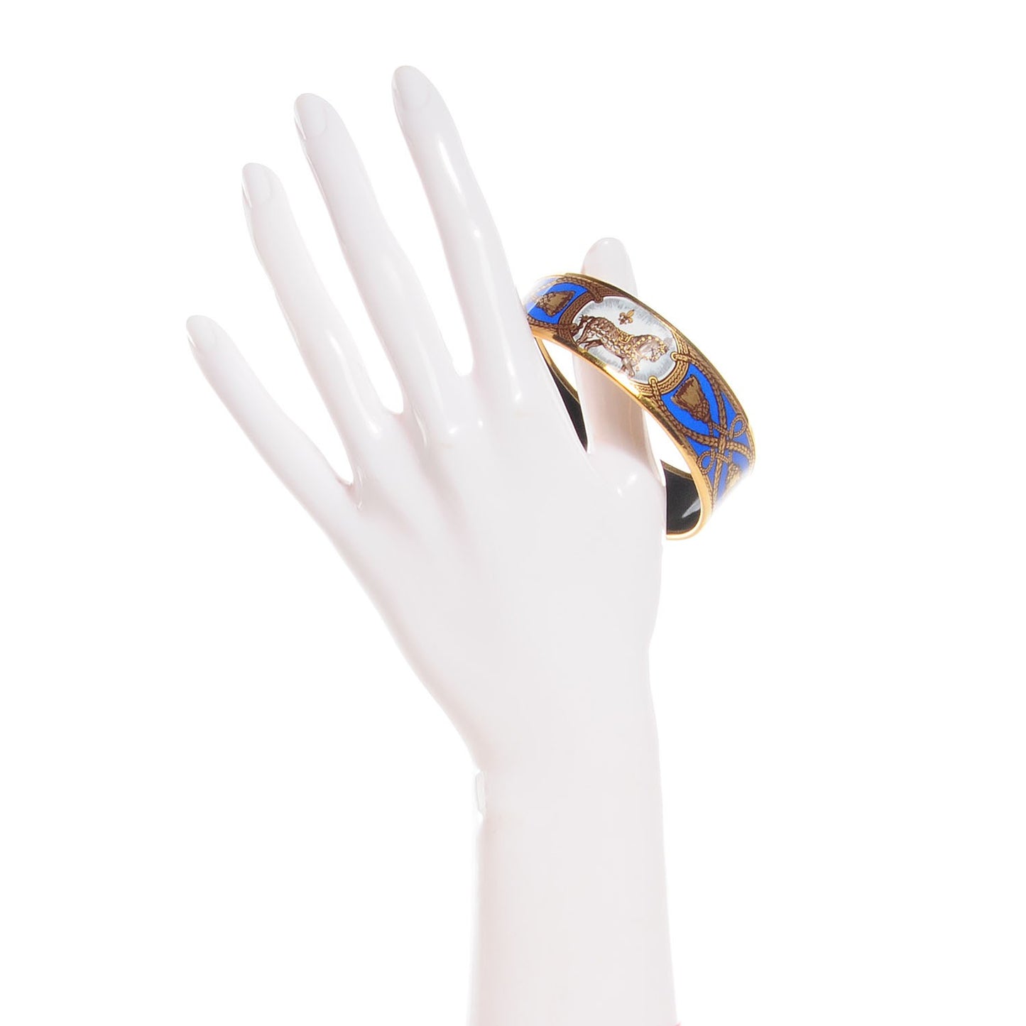 Enamel Printed Grand Apparat Wide Bracelet 65 Bleu