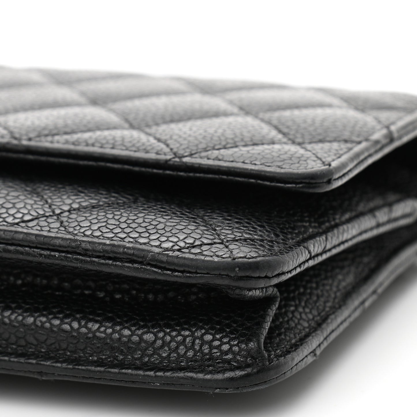 Caviar Quilted Wallet On Chain WOC Black