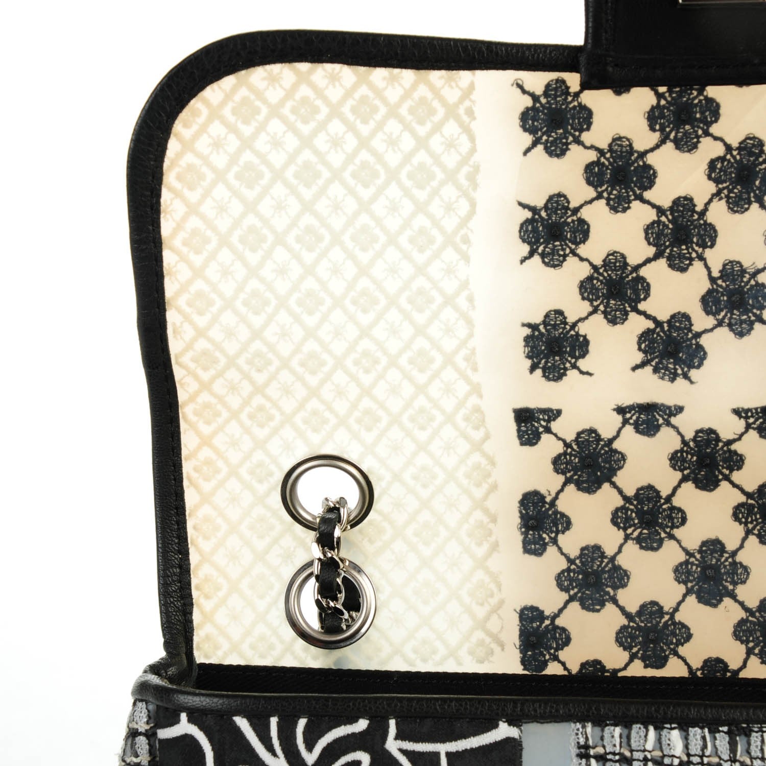 Chanel Tweed Patchwork Medium Single Flap Black 6 of 9