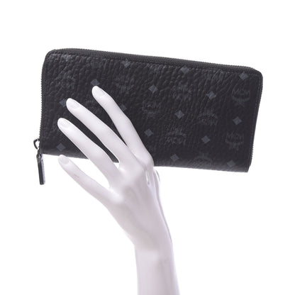 MCM Visetos Large Zip Around Wallet Black 2 of 8