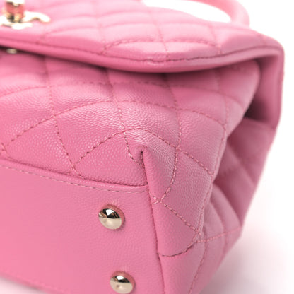 Chanel Caviar Lizard Embossed Quilted Mini Coco Handle Flap Pink 7 of 17