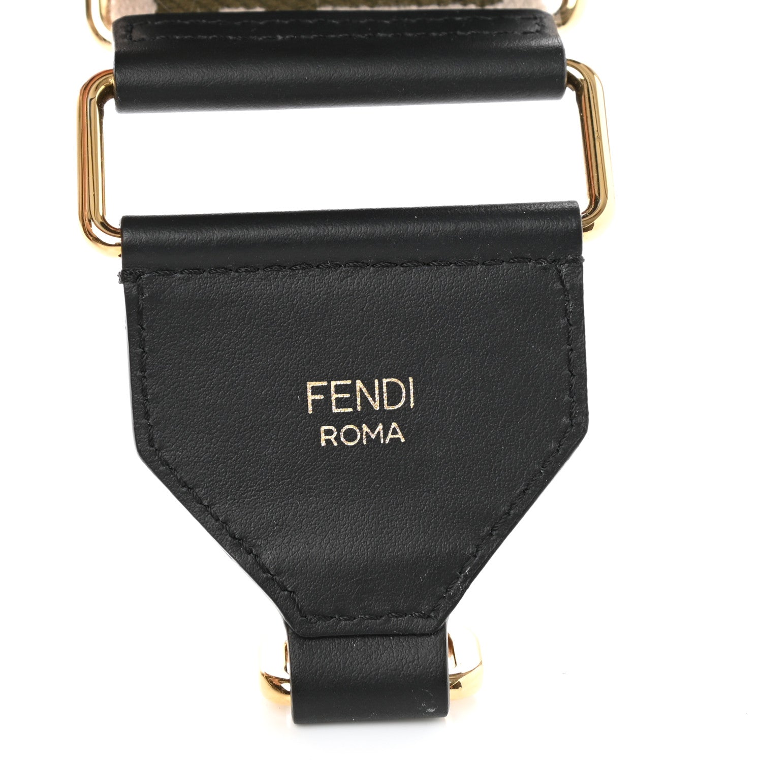 Fendi Ribbon Vitello Century FF 1974 Adjustable Strap You Nuvola Verde Black 3 of 5