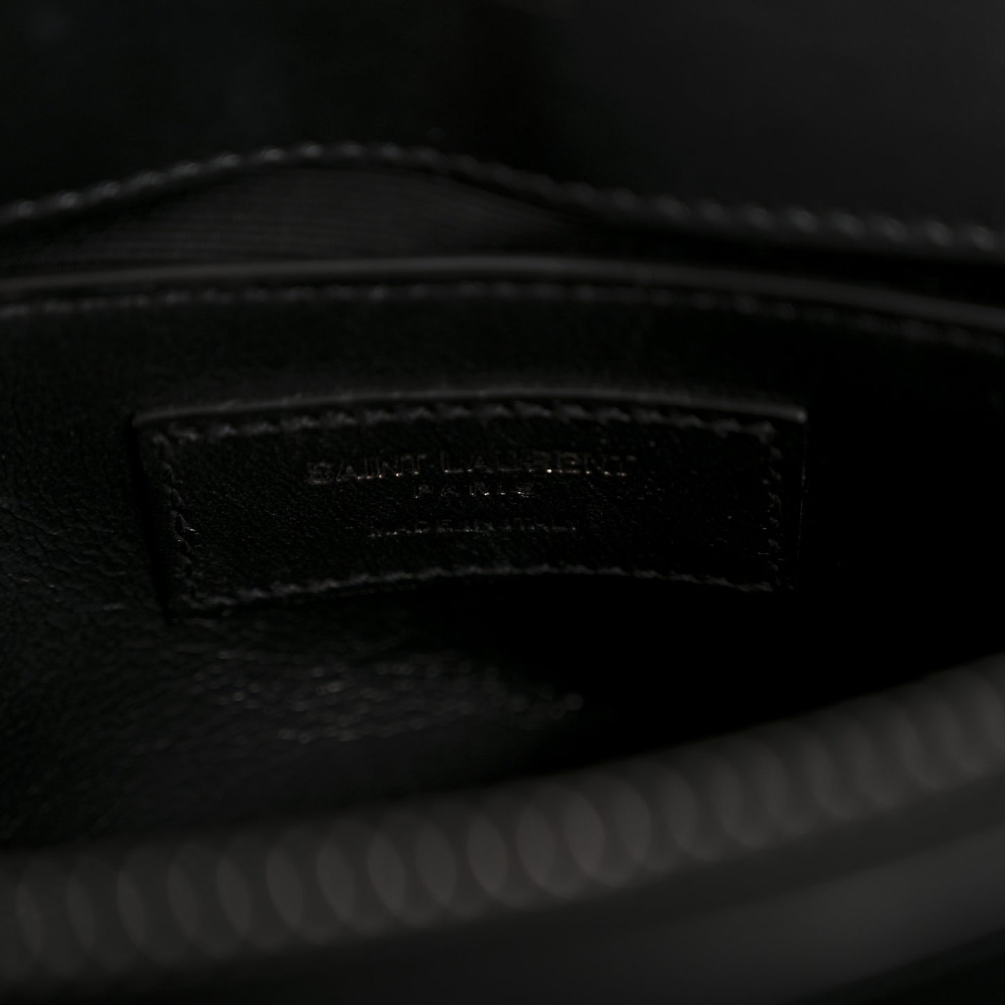 Calfskin Y Quilted Monogram Monochrome Small Loulou Chain Satchel Black