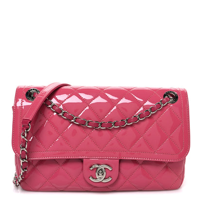 Chanel Patent Quilted Large Coco Shine Flap Pink 1 of 10