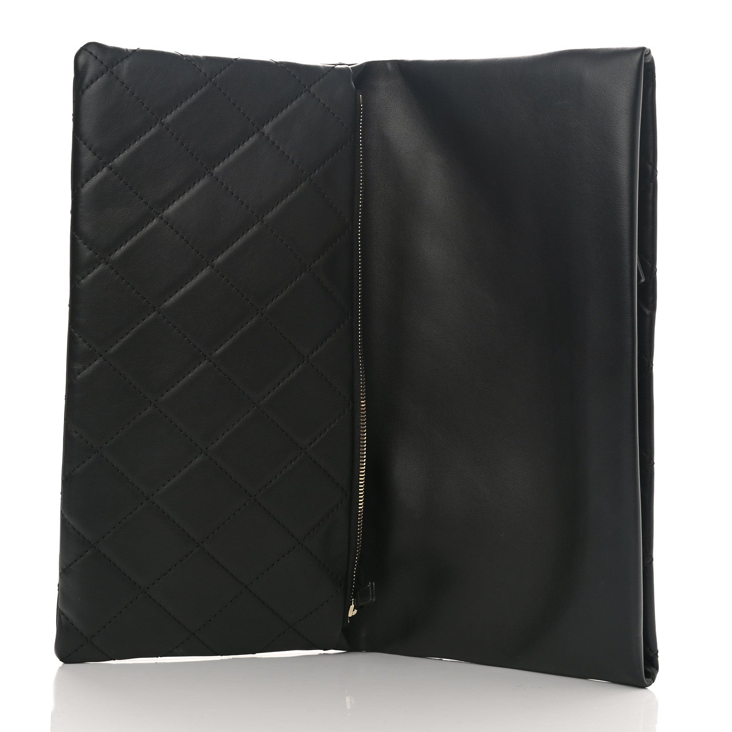 Chanel Lambskin Quilted Fold Over Clutch Black 5 of 8