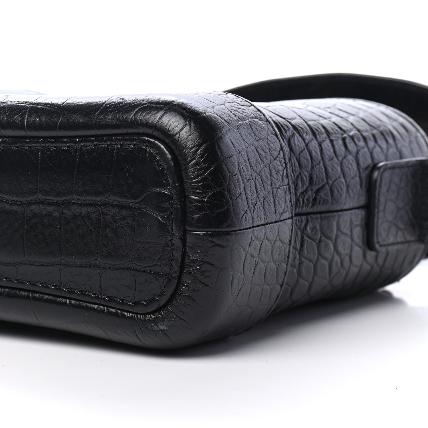 Chanel Calfskin Crocodile Embossed Small Gabrielle Cocodile Hobo Black 9 of 10