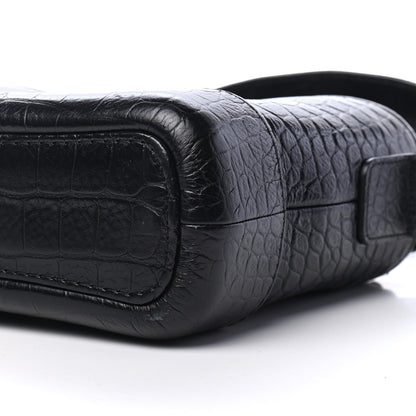 Chanel Calfskin Crocodile Embossed Small Gabrielle Cocodile Hobo Black 9 of 10