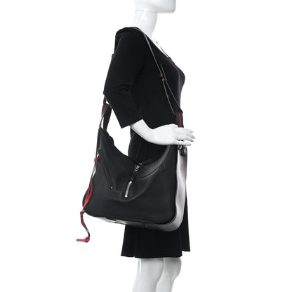 Loewe Calfskin Circle Medium Hammock Shoulder Bag Black Red 2 of 11