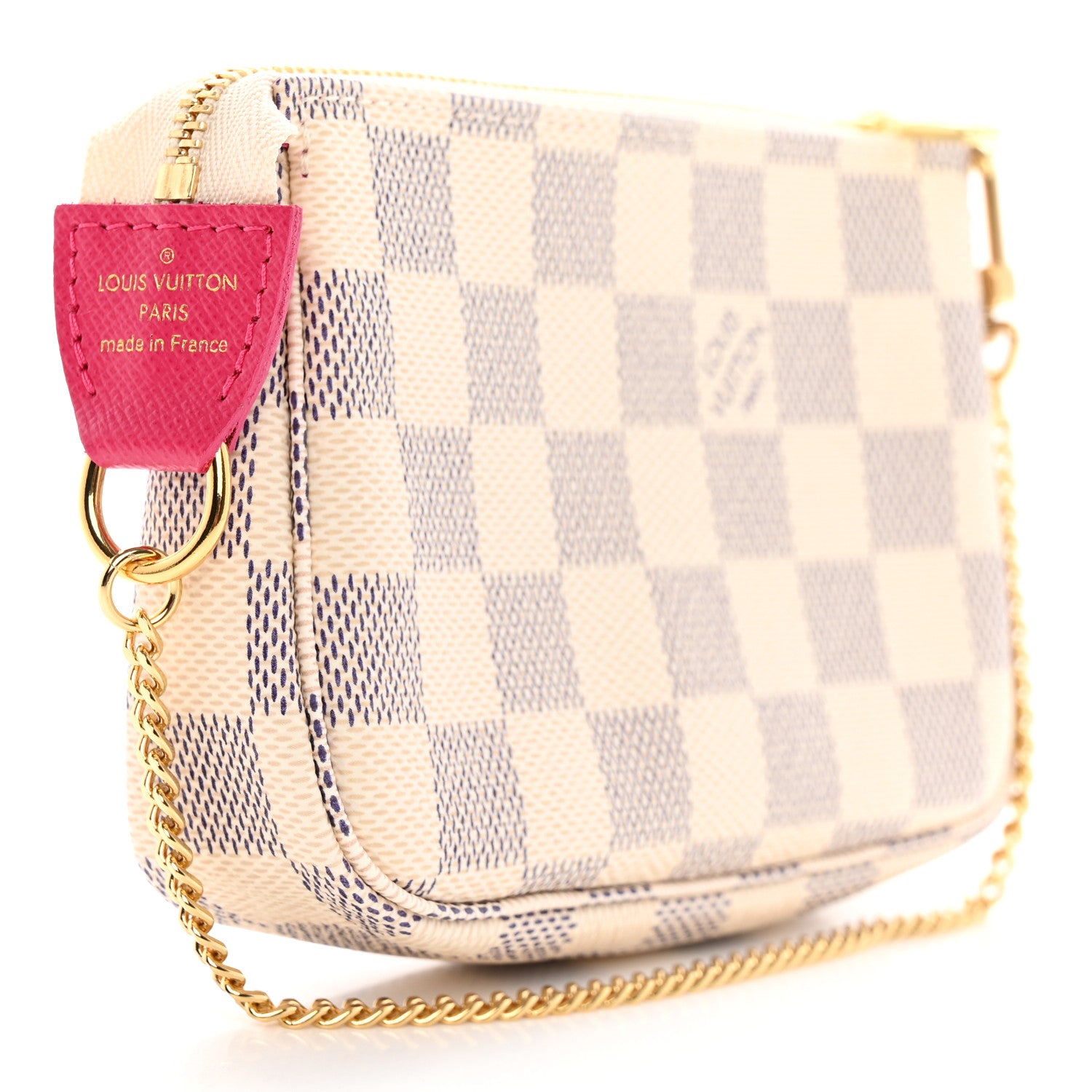 Louis Vuitton Damier Azur 2021 Christmas Animation Hollywood Mini Pochette Accessories Fuchsia 3 of 8