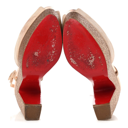 Christian Louboutin Suede Glitter Mini Martel 140 Pumps 36.5 Nude 5 of 10