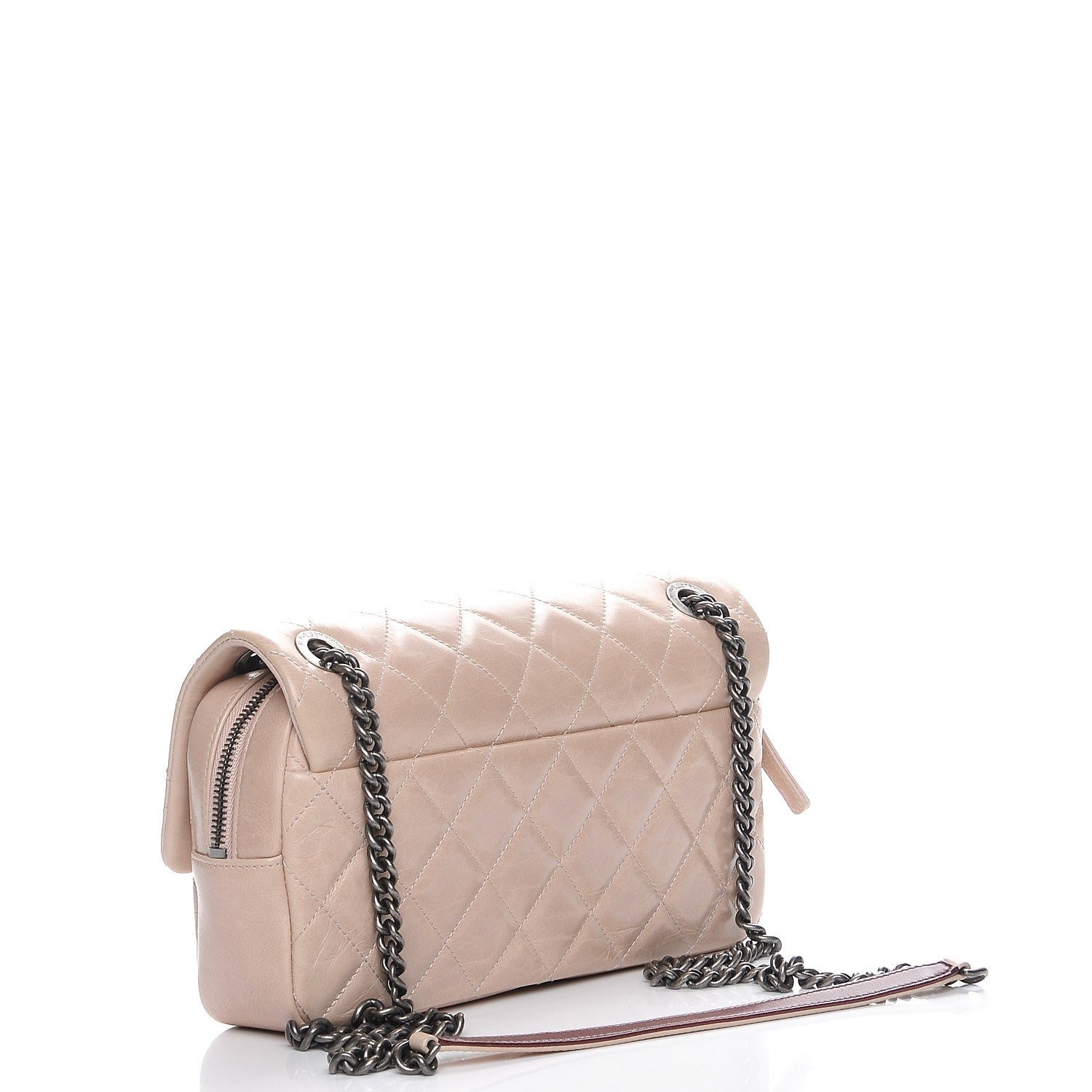 Chanel Glazed Calfskin Quilted Medium Duo Flap Light Pink 3 of 11