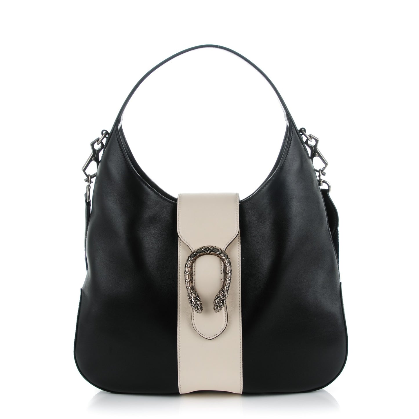 Calfskin Web Medium Dionysus Hobo Black White