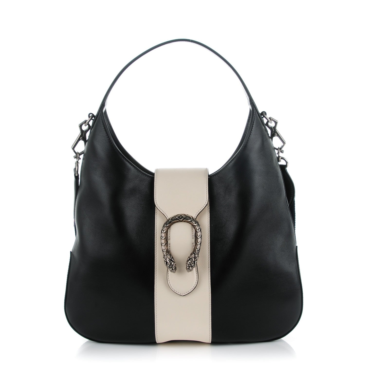 Gucci Calfskin Web Medium Dionysus Hobo Black White 1 of 7