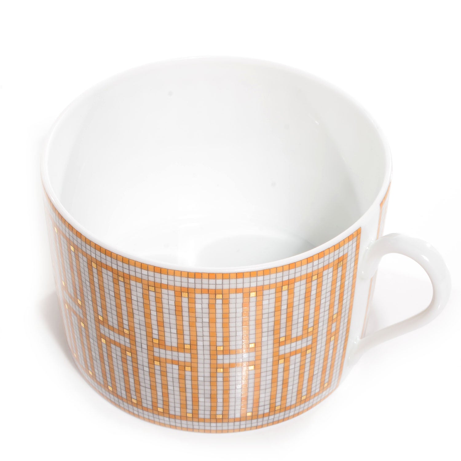 Hermes Porcelain Mosaique Au 24 Gold Breakfast Cup and Saucer 3 of 5