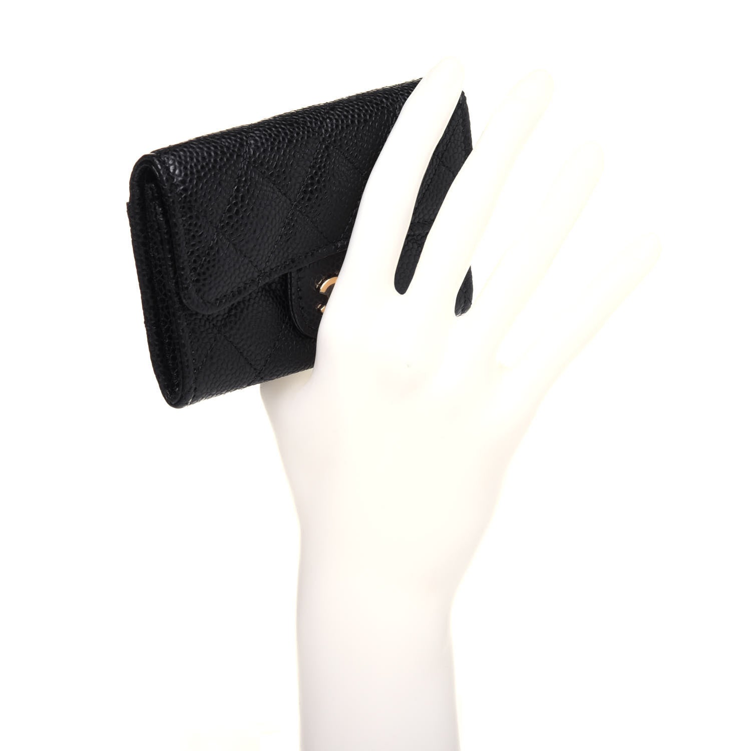 Chanel Caviar Quilted Flap Card Holder Wallet Black 2 of 12