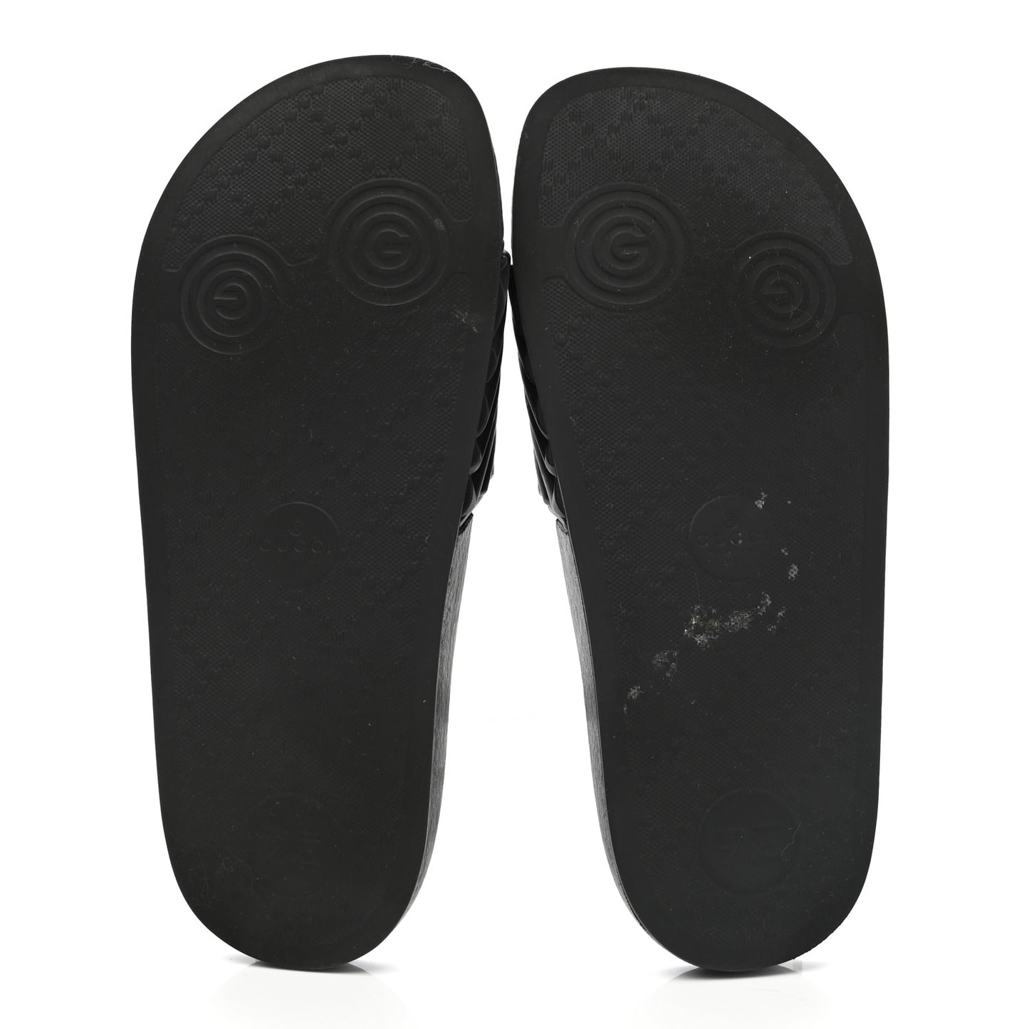 Rubber Matelasse Womens Slide Sandals 37 Black