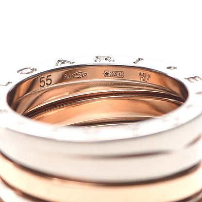 Bulgari 18K Pink White Gold B.Zero1 4 Band Ring 54 7 5 of 6