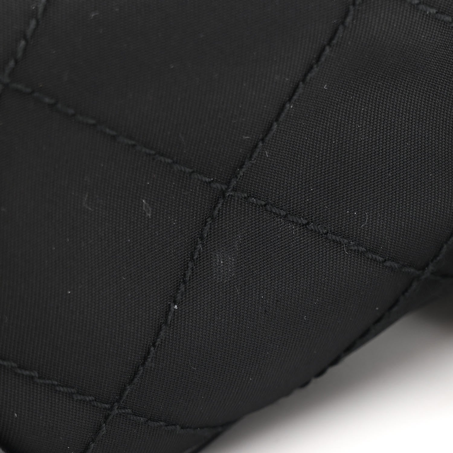 Prada Tessuto Nylon Saffiano Impunturato Quilted Barrel Pochette Black 14 of 14