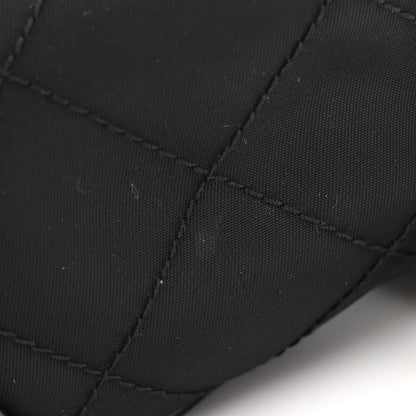 Prada Tessuto Nylon Saffiano Impunturato Quilted Barrel Pochette Black 14 of 14