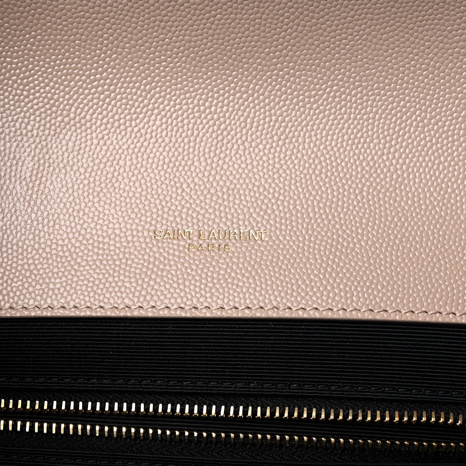 Saint Laurent Grain De Poudre Mixed Matelasse Large Triquilt Monogram Satchel Dark Beige 7 of 9