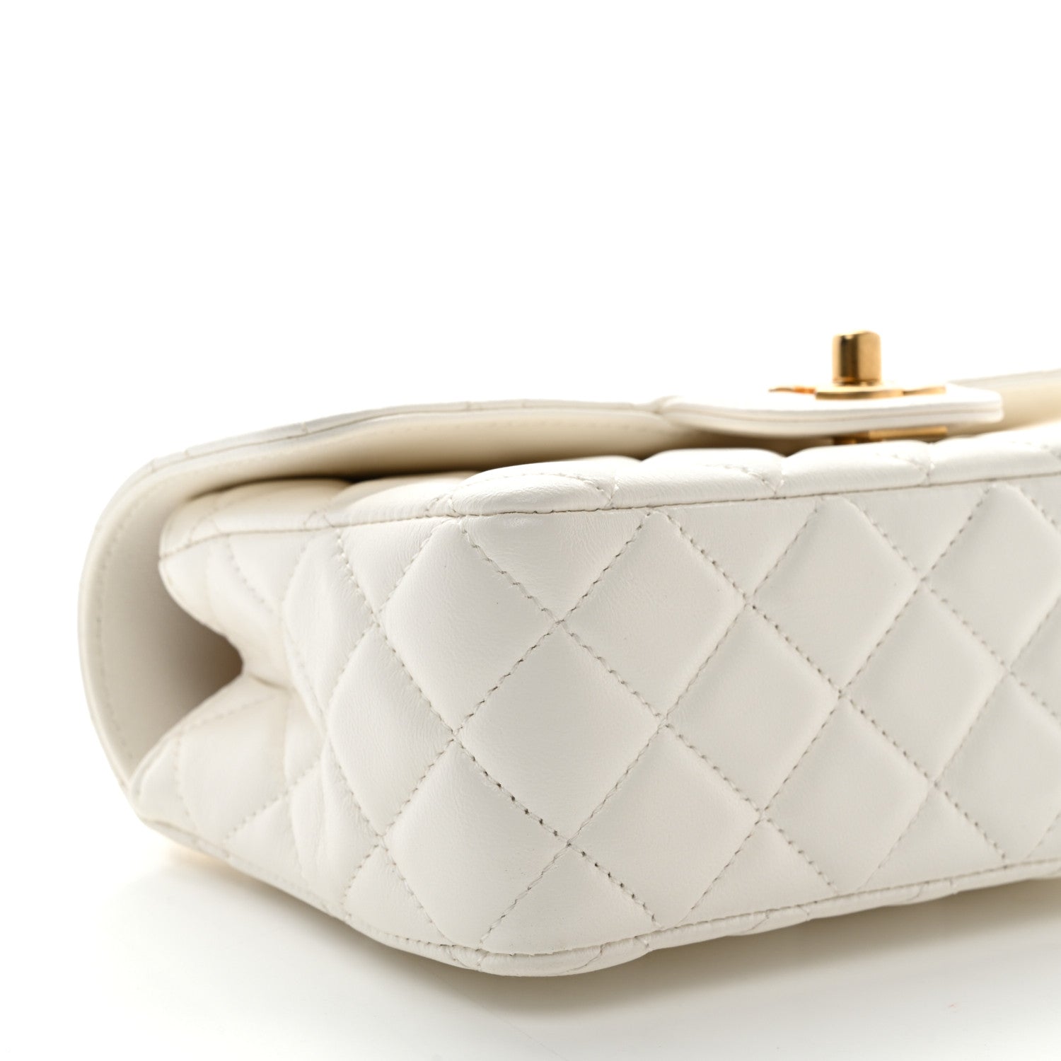 Chanel Lambskin Quilted Mini Metal Top Handle Rectangular Flap White 9 of 10