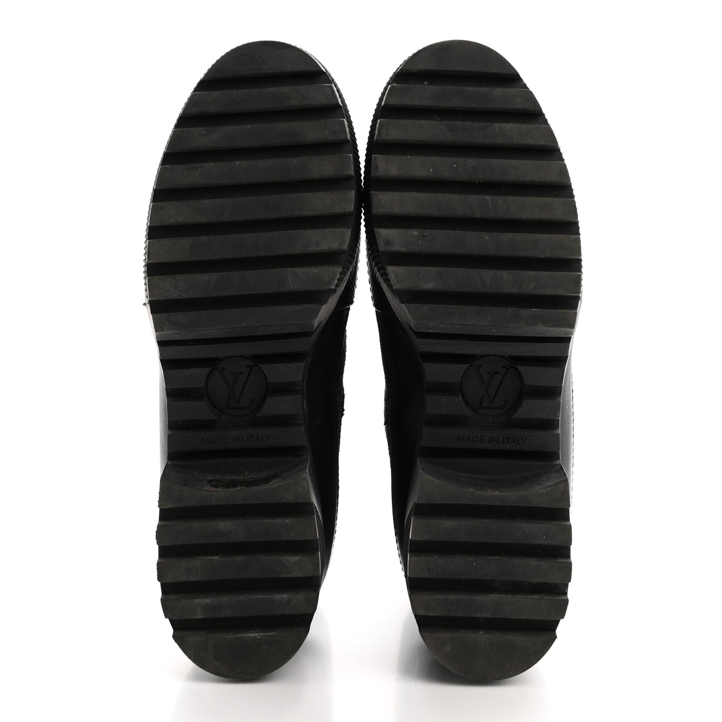 Calfskin Monogram Denim Laureate Platform Desert Boots 37 Grey