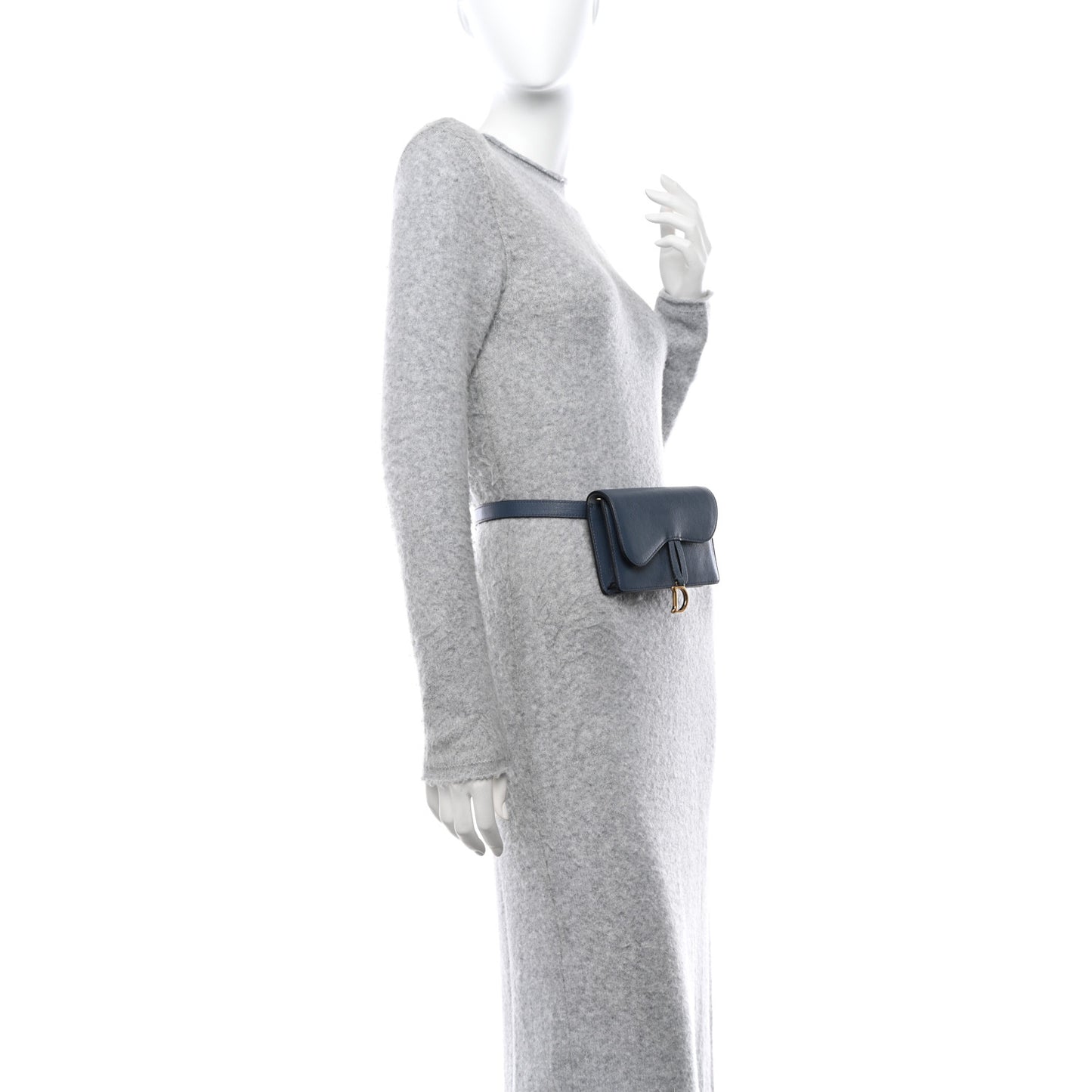 Goatskin Saddle Belt Bag Denim Blue