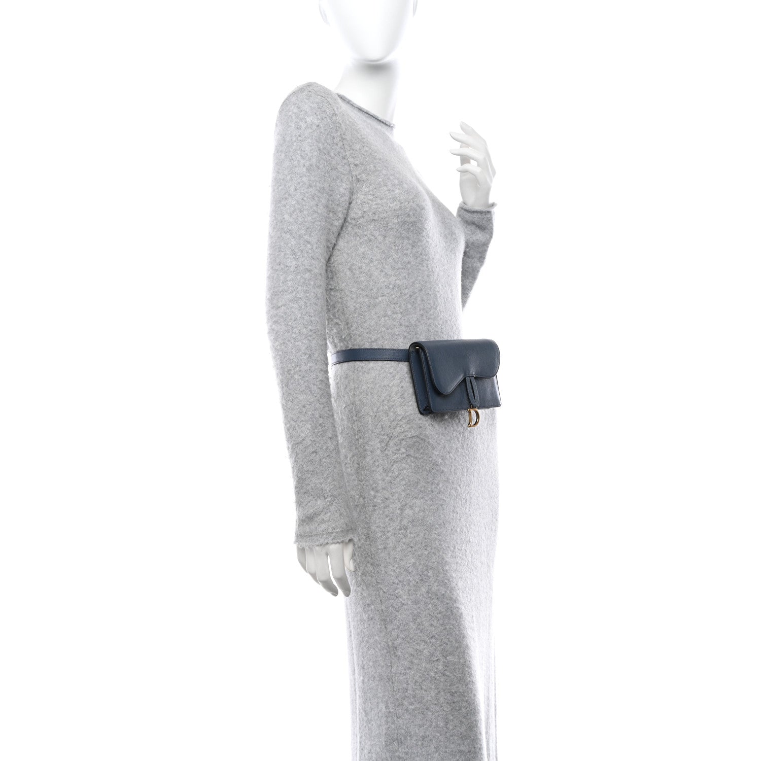 Christian Dior Goatskin Saddle Belt Bag Denim Blue 2 of 9