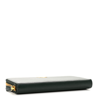 Prada Saffiano Metal Zip Around Wallet Smeraldo 4 of 11