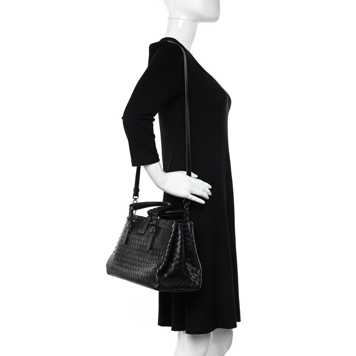 Bottega Veneta Light Calf Intrecciato Small Roma Black 2 of 12