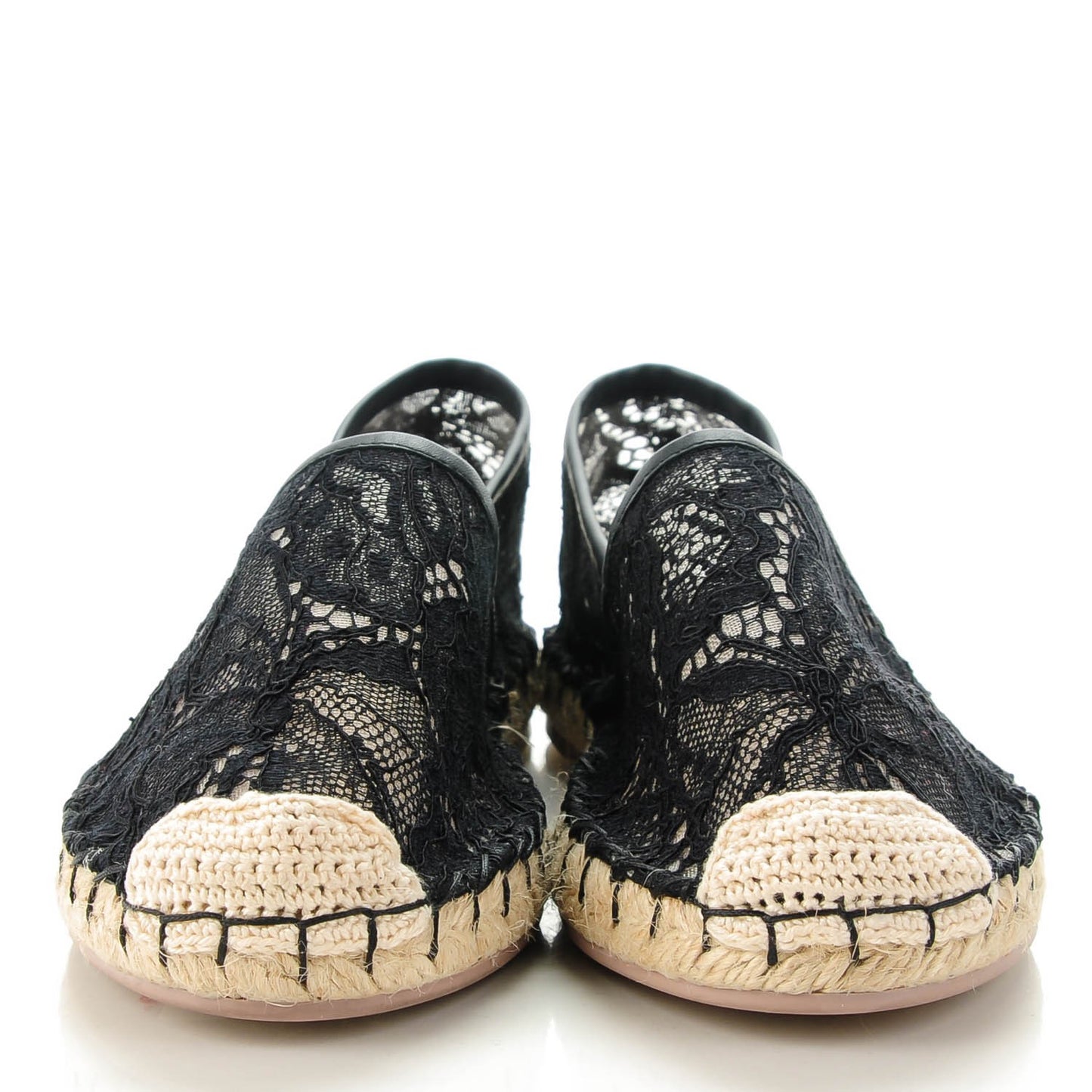 Lace Espadrilles 36 Black