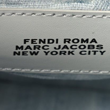 Fendi X MARC JACOBS Bleached Denim Small Peekaboo I SEE U Satchel Off White 7 of 15