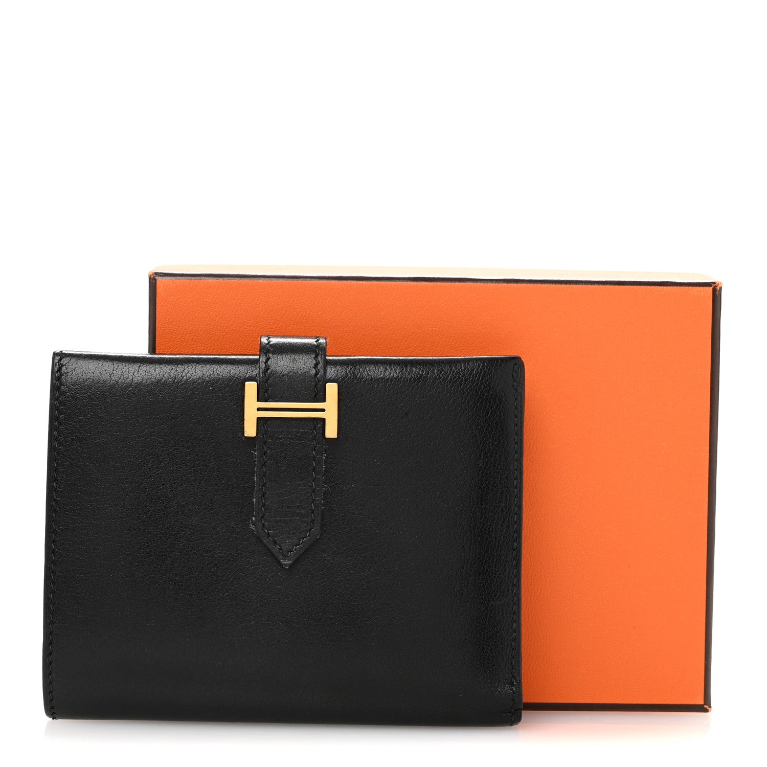 Hermes Evergrain Bearn Compact Wallet Black 12 of 12