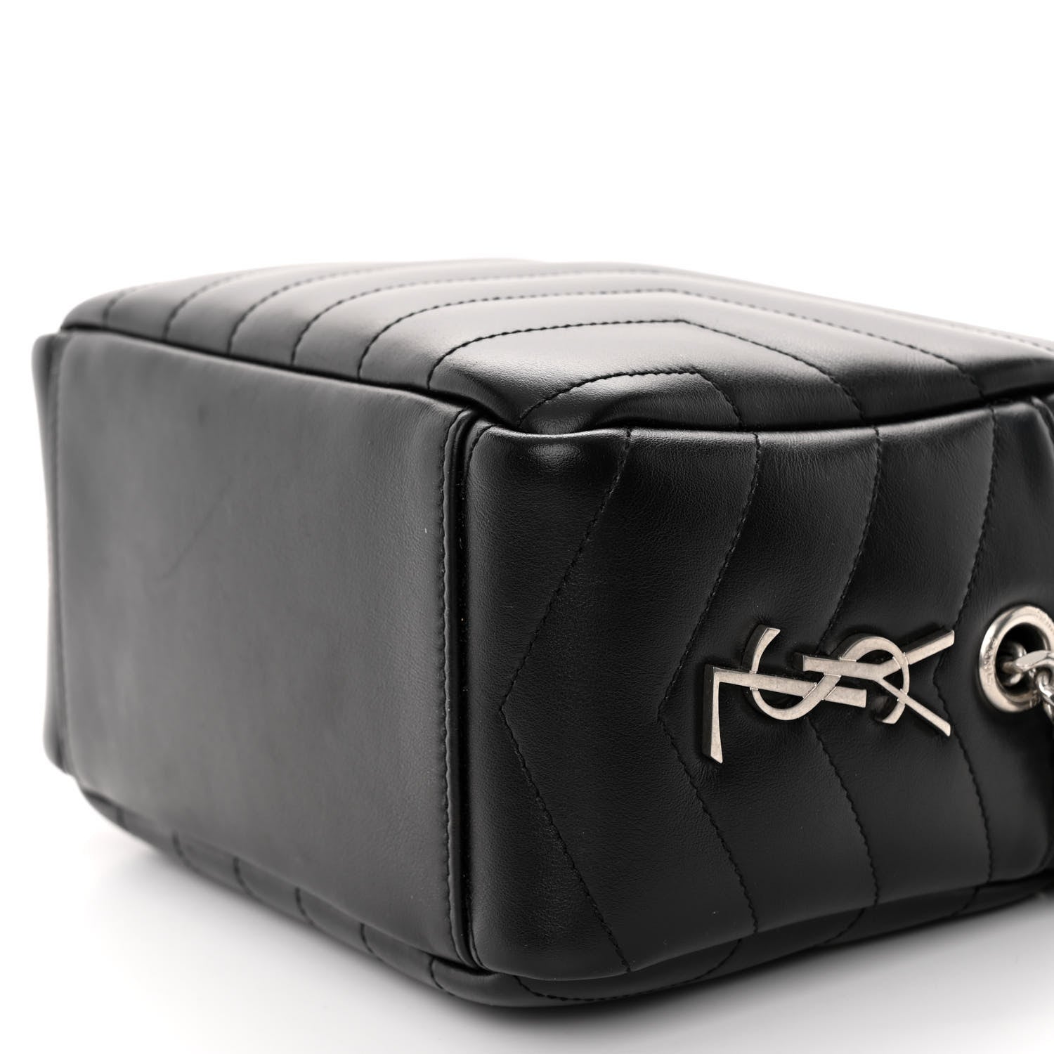 Saint Laurent Calfskin Y Quilted Monogram Small Loulou Bowling Bag Black 9 of 9