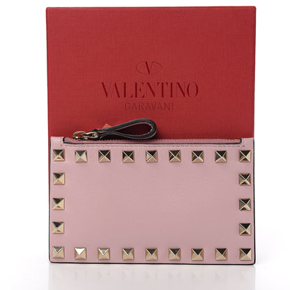 Valentino Garavani Calfskin Rockstud Coin Case Card Holder Water Rose 8 of 8
