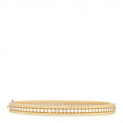 Van Cleef & Arpels 18K Yellow Gold Diamond Perlee 1-Row Bangle Bracelet M 3 of 5