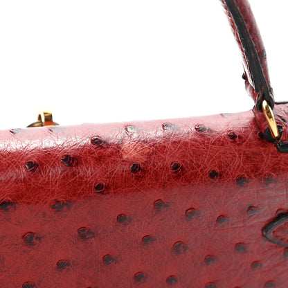 Hermes Ostrich Kelly Sellier 28 Rouge H 13 of 15