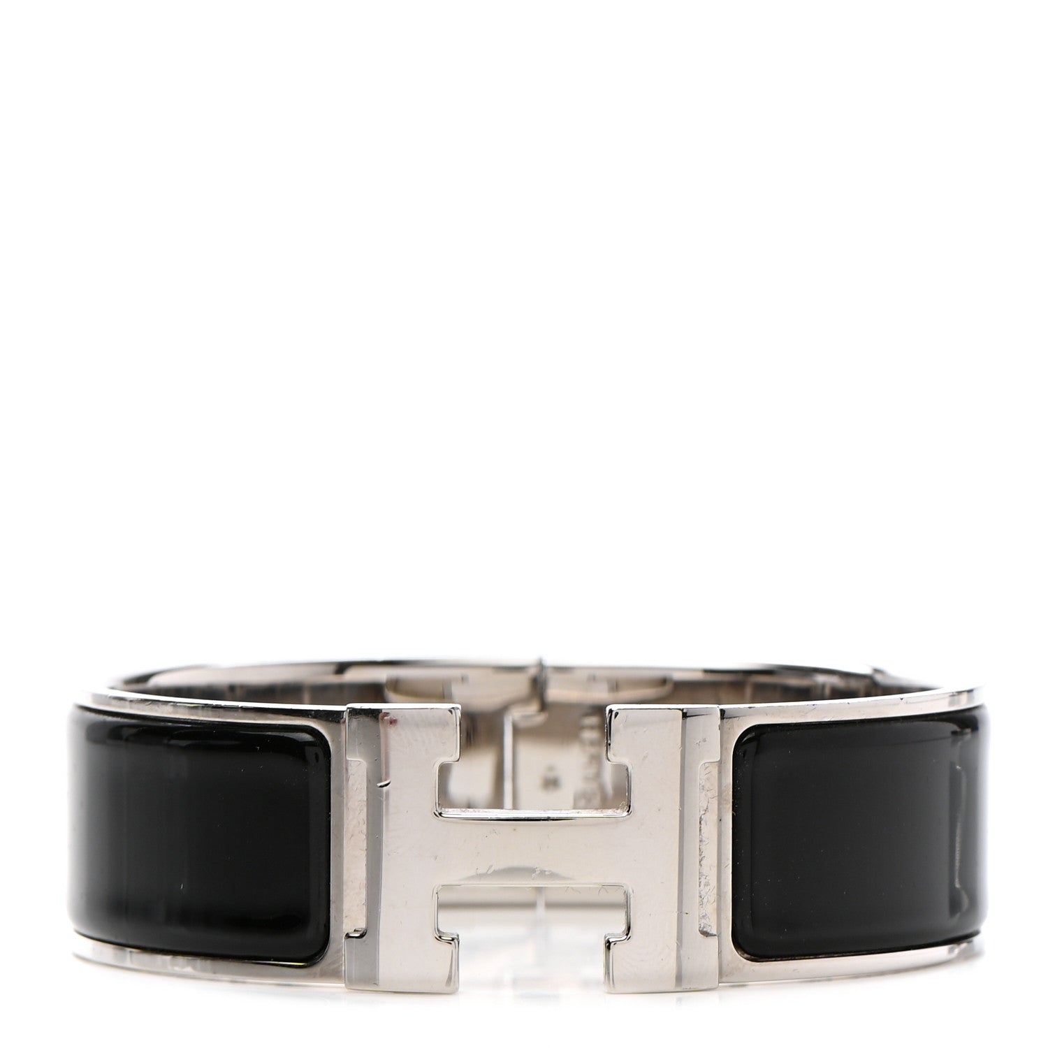 Hermes Enamel Wide Clic Clac H Bracelet PM Black 1 of 6